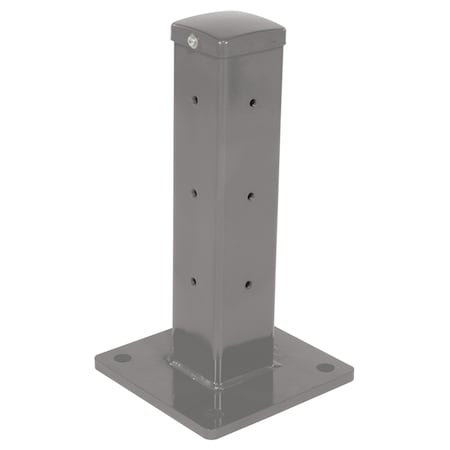 Vestil Rigid Tube Post 18In Bolt-On Style Gray Semi Gloss GR-F2R-DI-TP18-GYSG